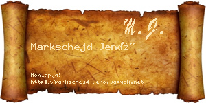 Markschejd Jenő névjegykártya